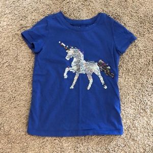 Girls flip sequins unicorn shirt